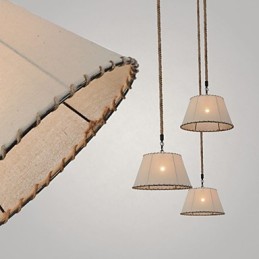1 lampe suspendue style vintage industriel en tissu jaune et métal