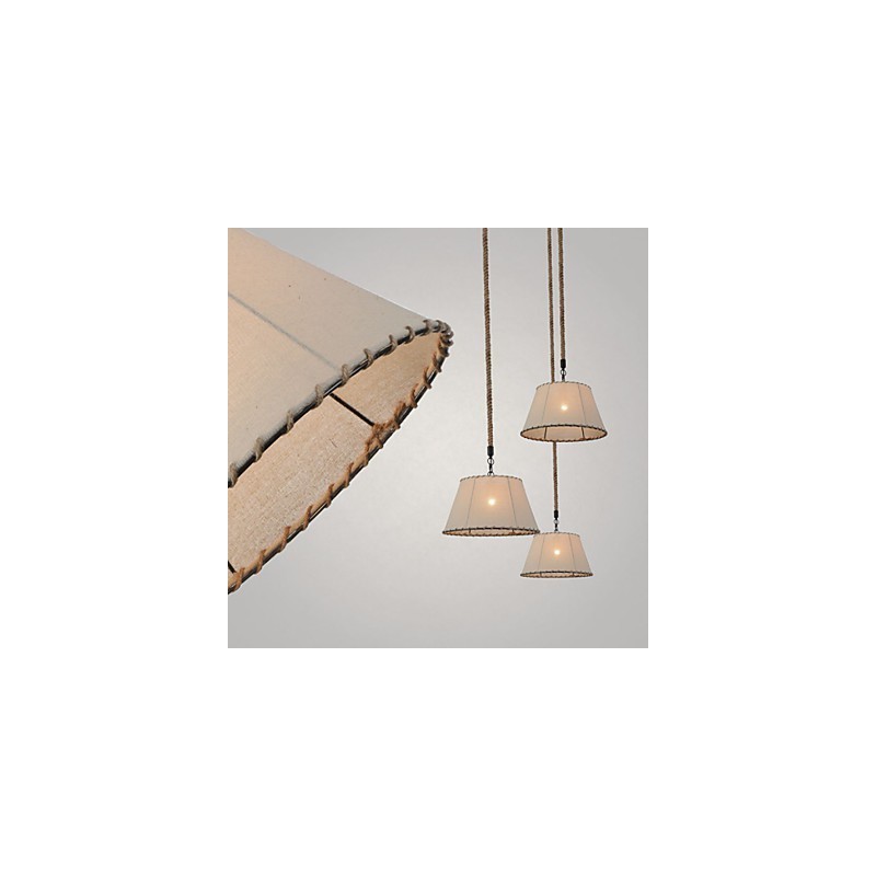 1 lampe suspendue style vintage industriel en tissu jaune et métal