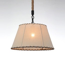 1 lampe suspendue style vintage industriel en tissu jaune et métal