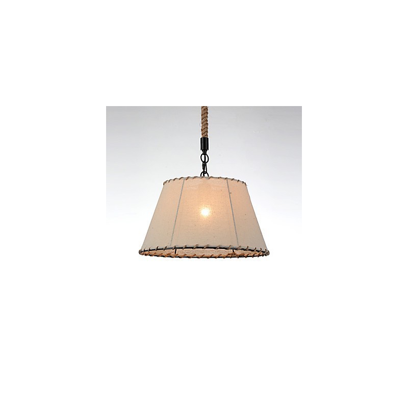 1 lampe suspendue style vintage industriel en tissu jaune et métal