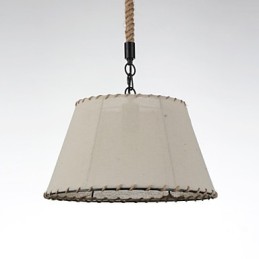 1 lampe suspendue style vintage industriel en tissu jaune et métal