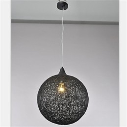 Lustre en rotin et papier créatif de type boule de style country américain