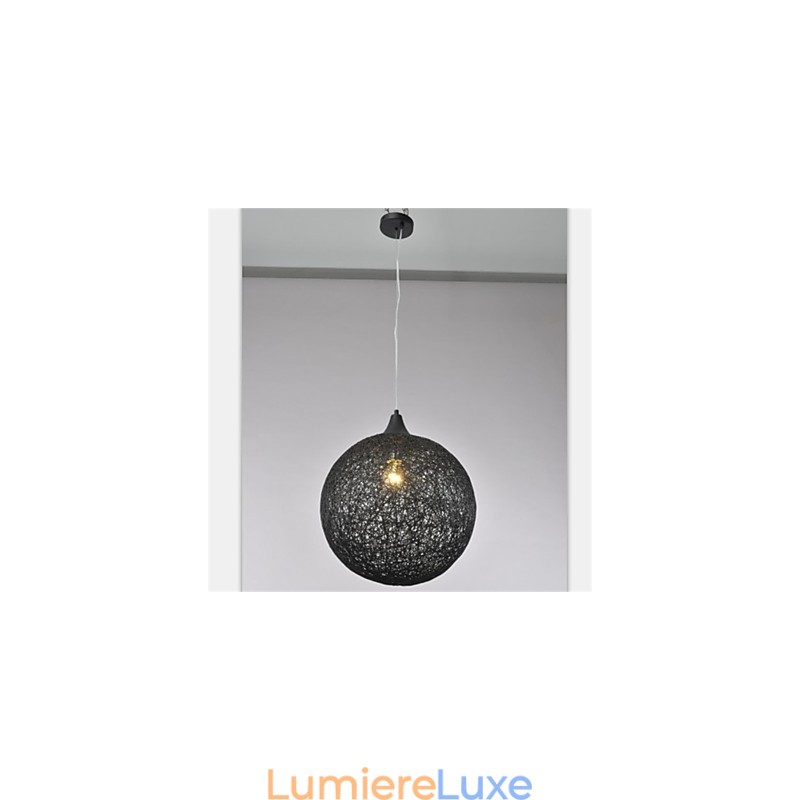 Lustre en rotin et papier créatif de type boule de style country américain