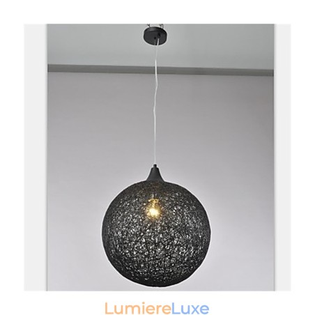 Lustre en rotin et papier créatif de type boule de style country américain Lustre en rotin et papier créatif de type boule de style country américain