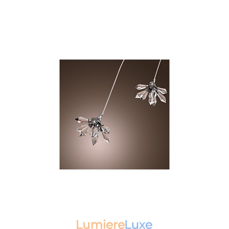Suspension moderne contemporaine en métal chromé de style mini cristal