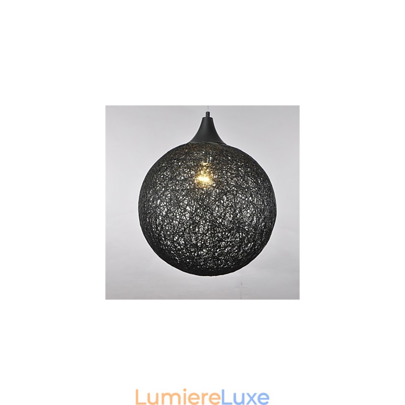 Lustre en rotin et papier créatif de type boule de style country américain
