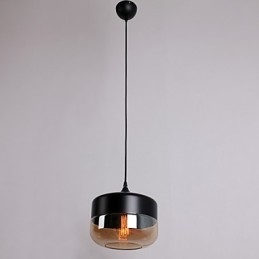 Suspension rétro en verre plaqué à 1 lumière