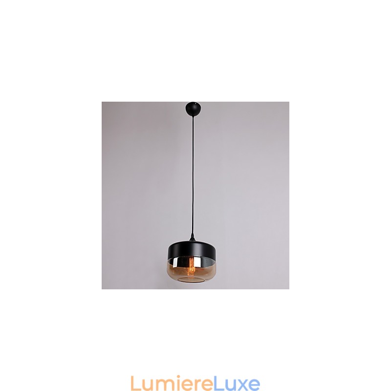 Suspension rétro en verre plaqué à 1 lumière