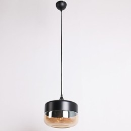 Suspension rétro en verre plaqué à 1 lumière