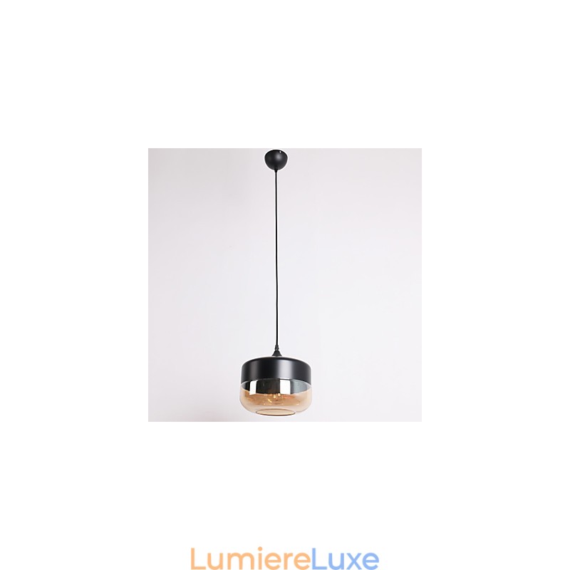 Suspension rétro en verre plaqué à 1 lumière