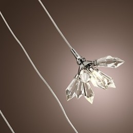 Suspension moderne contemporaine en métal chromé de style mini cristal