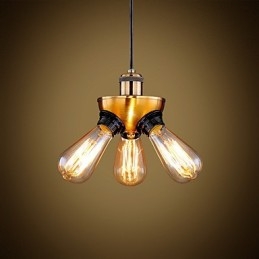 Lampe suspendue industrielle de style country américain, tête en cuivre, trois pieds