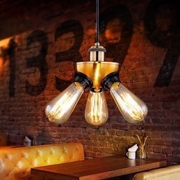 Lampe suspendue industrielle de style country américain, tête en cuivre, trois pieds