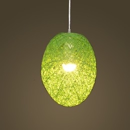 Lampe suspendue à tête unique en rotin tressé moderne et rural