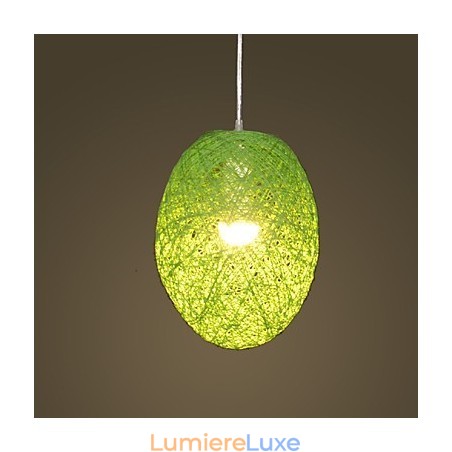 Lampe suspendue à tête unique en rotin tressé moderne et rural Lampe suspendue à tête unique en rotin tressé moderne et rural