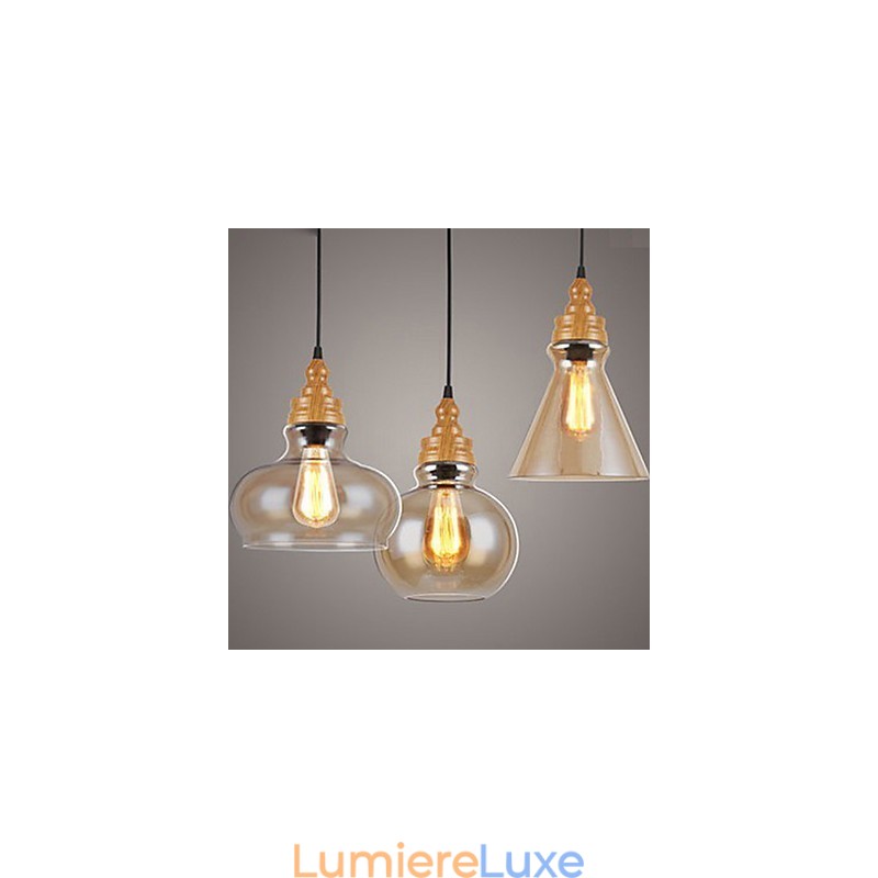 Lampe en cristal à grain de bois créative d'Amérique du Nord, restaurant les anciennes manières de la lampe