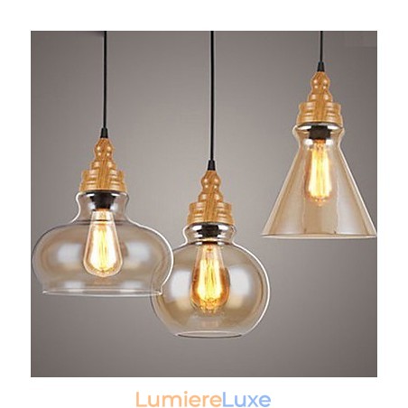 Lampe en cristal à grain de bois créative d'Amérique du Nord, restaurant les anciennes manières de la lampe Lampe en cristal à grain de bois créative d'Amérique du Nord, restaurant les anciennes manières de la lampe