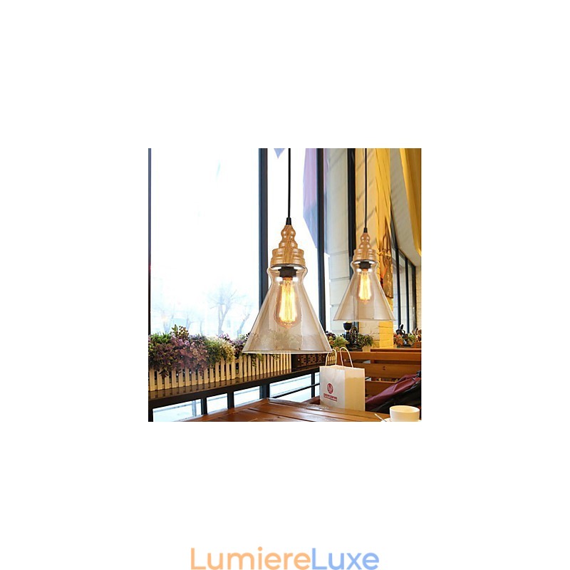 Lampe en cristal à grain de bois créative d'Amérique du Nord, restaurant les anciennes manières de la lampe