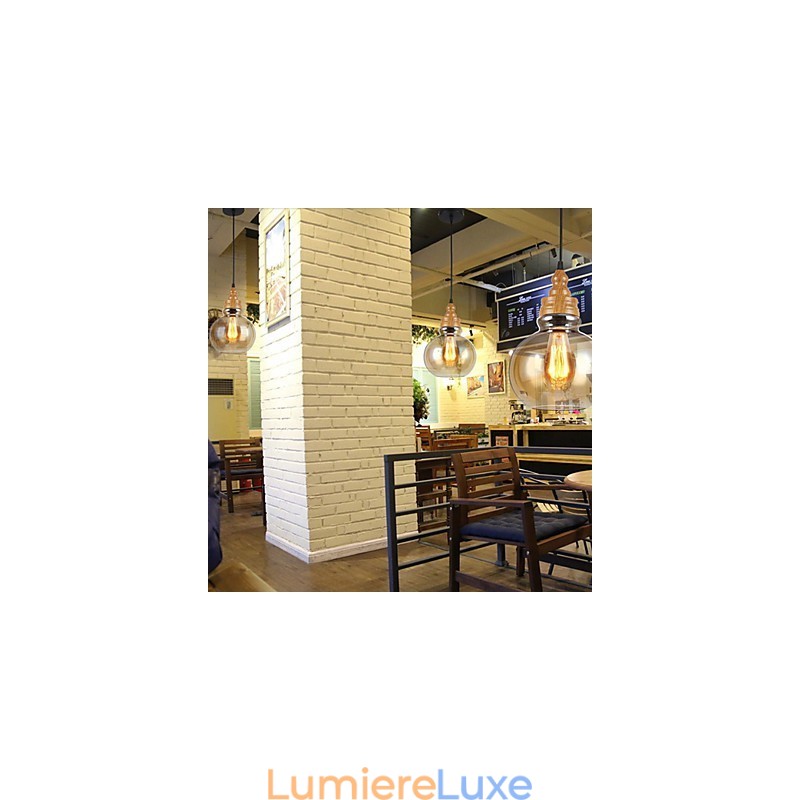 Lampe en cristal à grain de bois créative d'Amérique du Nord, restaurant les anciennes manières de la lampe