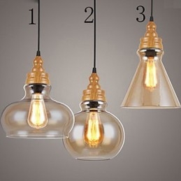 Lampe en cristal à grain de bois créative d'Amérique du Nord, restaurant les anciennes manières de la lampe