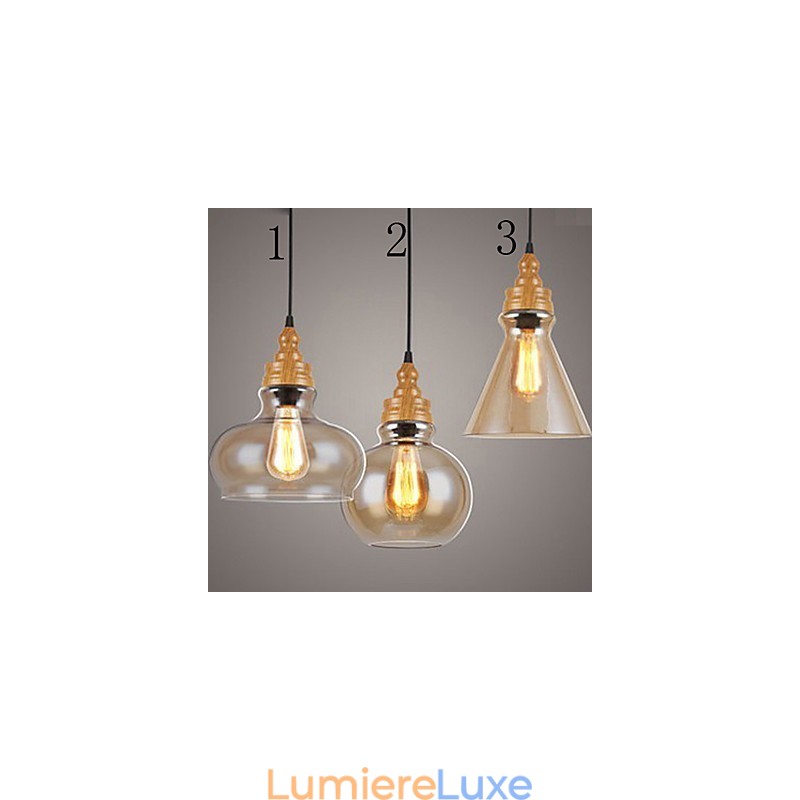 Lampe en cristal à grain de bois créative d'Amérique du Nord, restaurant les anciennes manières de la lampe