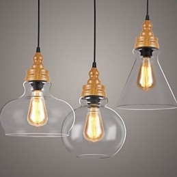 Lampe en cristal à grain de bois créative d'Amérique du Nord, restaurant les anciennes manières de la lampe