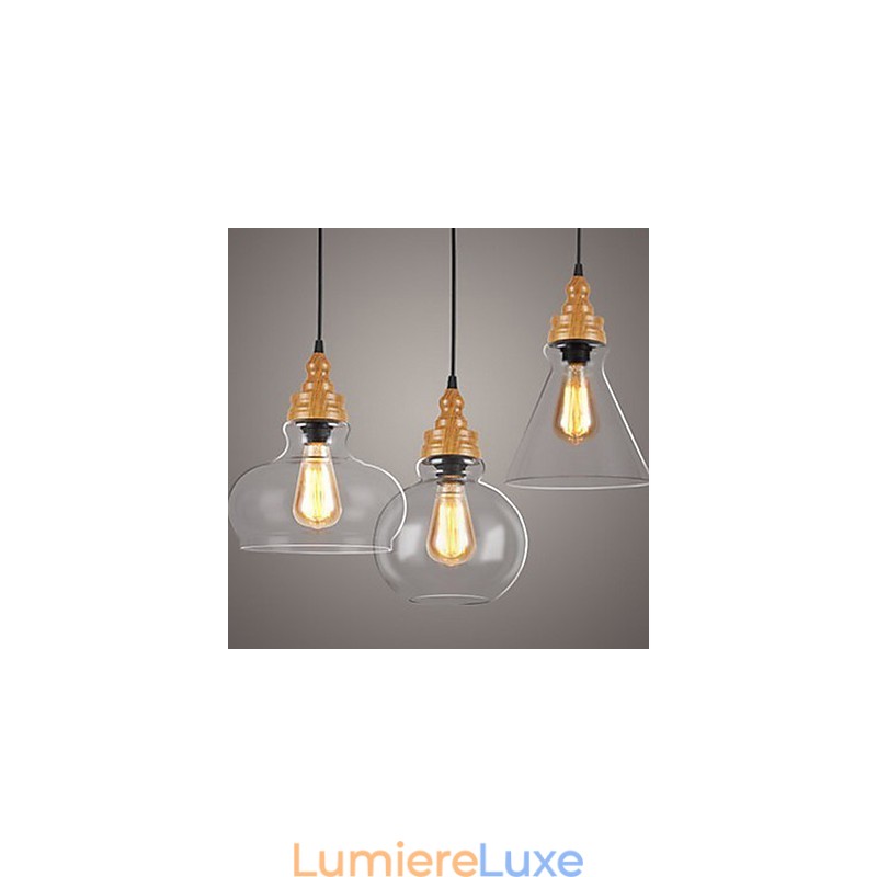 Lampe en cristal à grain de bois créative d'Amérique du Nord, restaurant les anciennes manières de la lampe