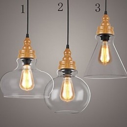 Lampe en cristal à grain de bois créative d'Amérique du Nord, restaurant les anciennes manières de la lampe