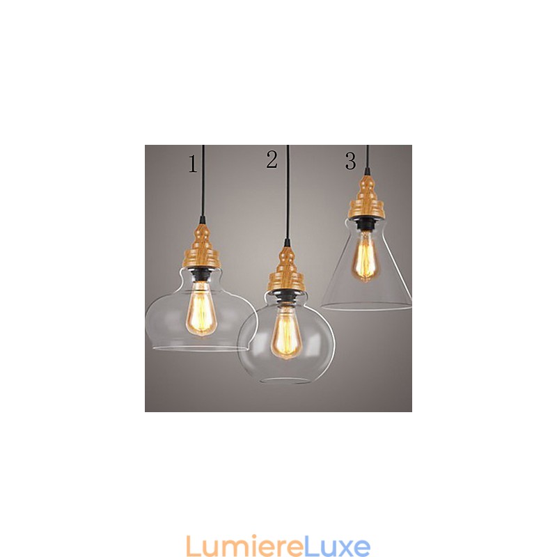 Lampe en cristal à grain de bois créative d'Amérique du Nord, restaurant les anciennes manières de la lampe