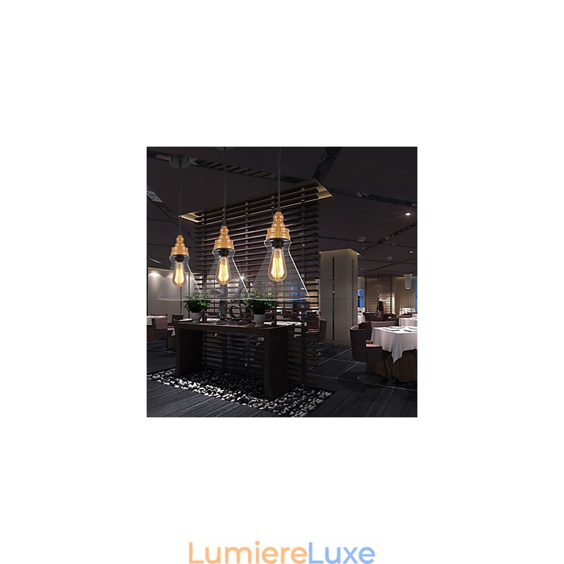 Lampe en cristal à grain de bois créative d'Amérique du Nord, restaurant les anciennes manières de la lampe
