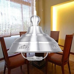 Lustre nordique en vitrail de petite taille, restauré selon des méthodes anciennes