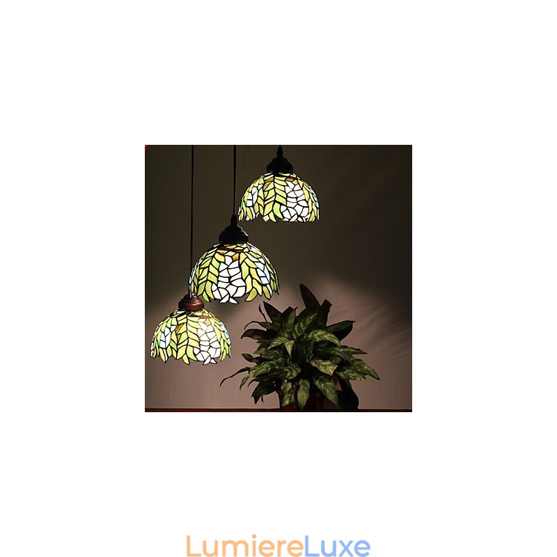 Lustre en vitrail des arts créatifs ruraux européens, restauration des anciennes manières de la lampe