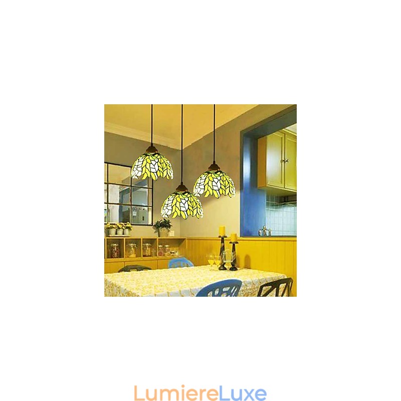 Lustre en vitrail des arts créatifs ruraux européens, restauration des anciennes manières de la lampe