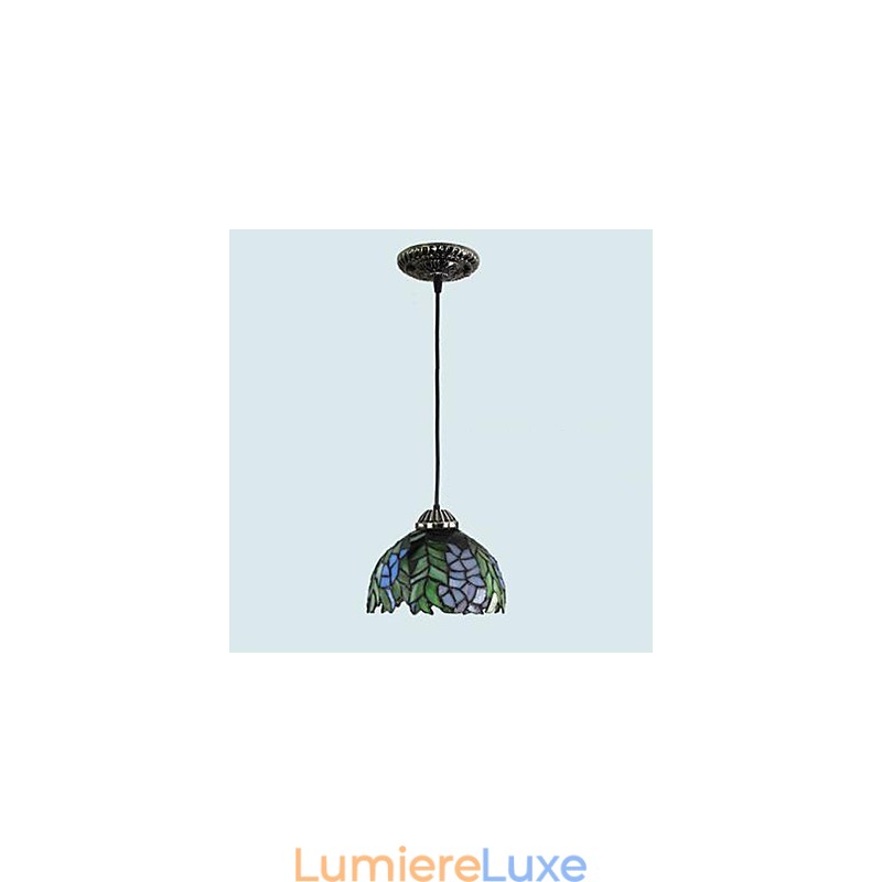 Lustre en vitrail des arts créatifs ruraux européens, restauration des anciennes manières de la lampe