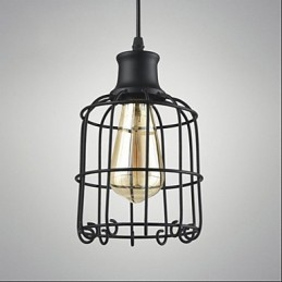 Lampe suspendue vintage Edison avec abat-jour cage