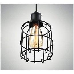 Lampe suspendue vintage Edison avec abat-jour cage