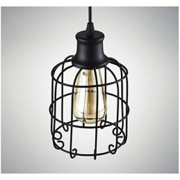 Lampe suspendue vintage Edison avec abat-jour cage