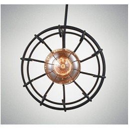 Lampe suspendue vintage Edison avec abat-jour cage