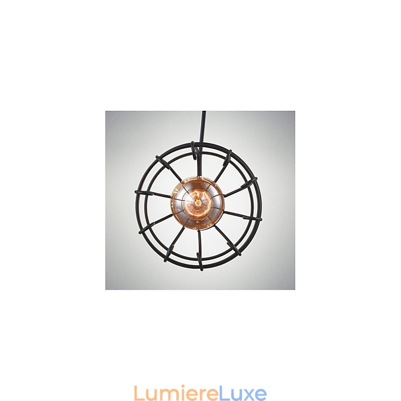 Lampe suspendue vintage Edison avec abat-jour cage