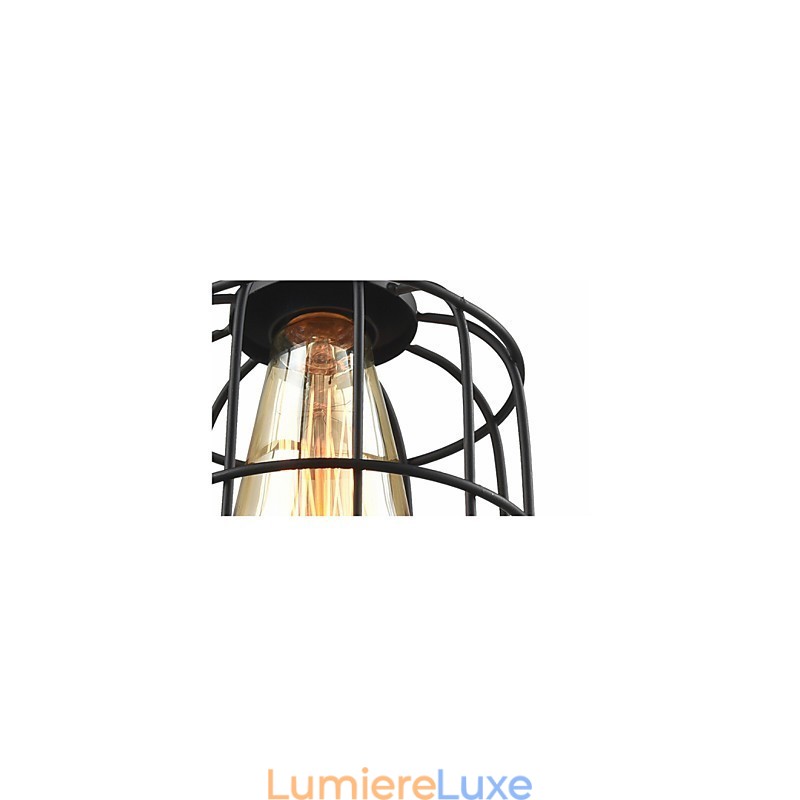 Lampe suspendue vintage Edison avec abat-jour cage