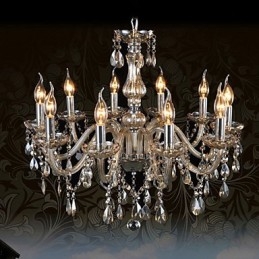 Lustre en cristal de luxe à 10 lumières, couleur cognac, lustre en cristal K9