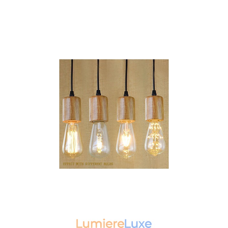 Suspensions Traditionnelles Classiques Vintage Rétro Campagne Garage Bois Bambou