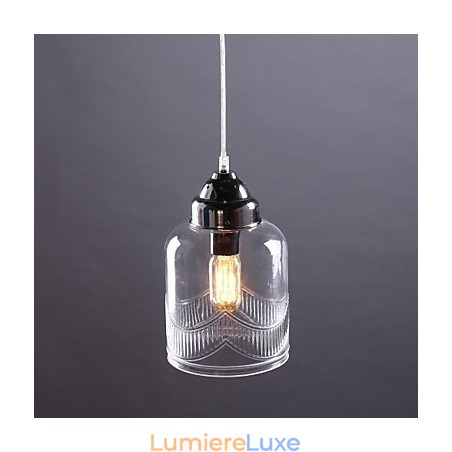 Suspension en verre nickelé style moderne, contemporain, traditionnel, classique, vintage, style campagne, salle à manger Suspension en verre nickelé style moderne, contemporain, traditionnel, classique, vintage, style campagne, salle à manger