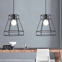 Lustre en fer forgé à lignes géométriques et diamants, luminaire suspendu moderne et contemporain