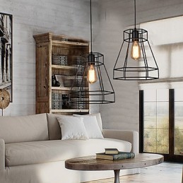 Lustre en fer forgé à lignes géométriques et diamants, luminaire suspendu moderne et contemporain