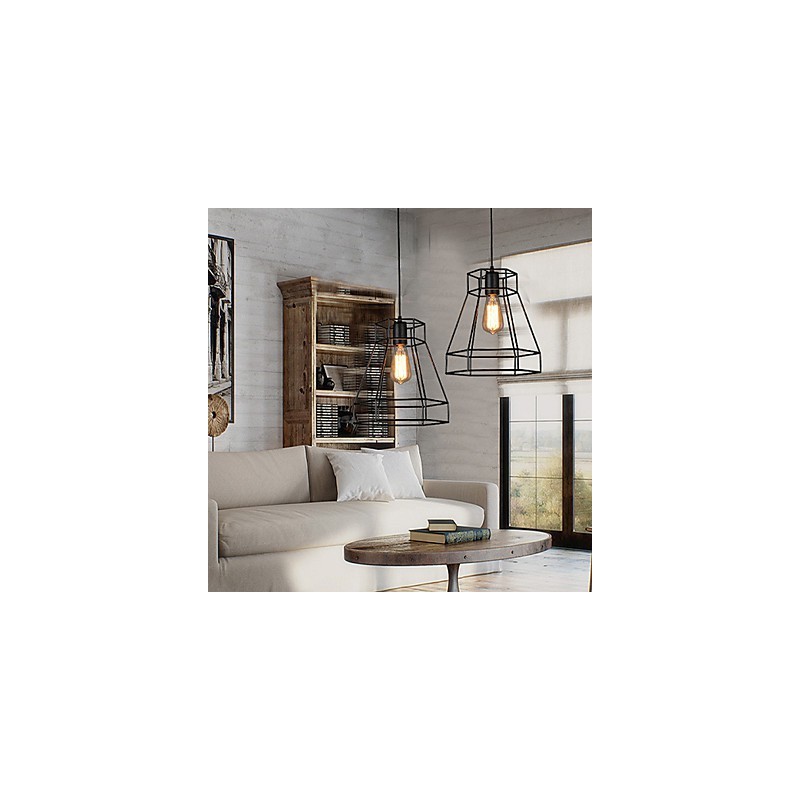 Lustre en fer forgé à lignes géométriques et diamants, luminaire suspendu moderne et contemporain