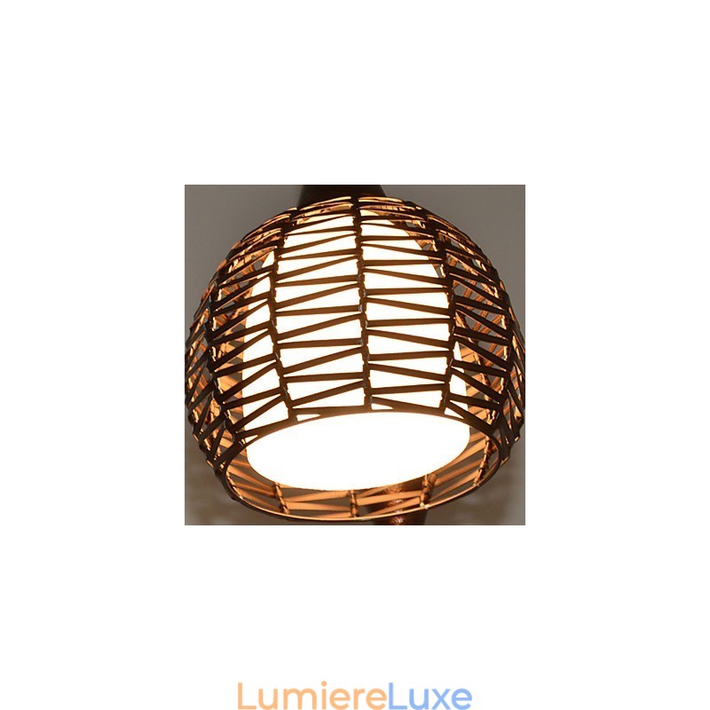 Lampe à suspension classique en tissage d'art rural Cany