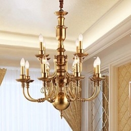 Lustre Traditionnel Classique Rustique Lodge Métal