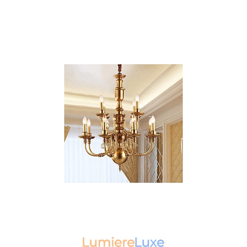 Lustre Traditionnel Classique Rustique Lodge Métal