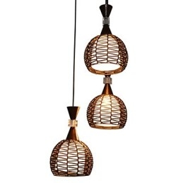 Lampe à suspension classique en tissage d'art rural Cany